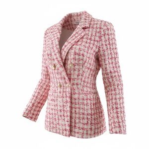 Nanette Lepore Pink, Red and White Tweed Blazer